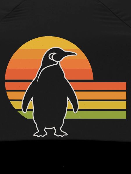 Penguin silhouette sunset design