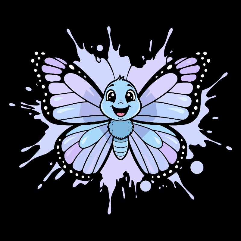 Blue Butterfly Splash Art