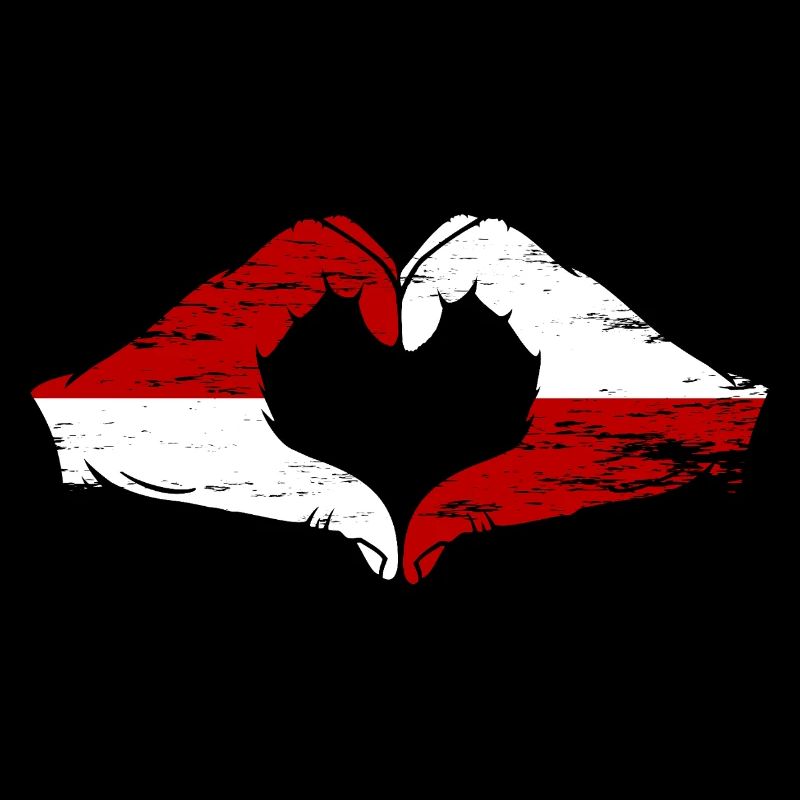 Drapeau de Monaco Pologne Forme de main Forme de coeur Utilisé