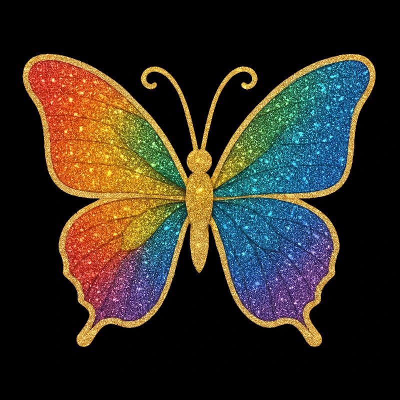 Papillon arc-en-ciel scintillant