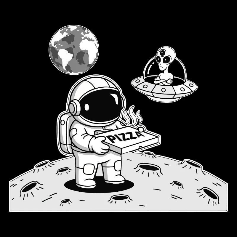 Astronaut Delivery Alien Space Pizza
