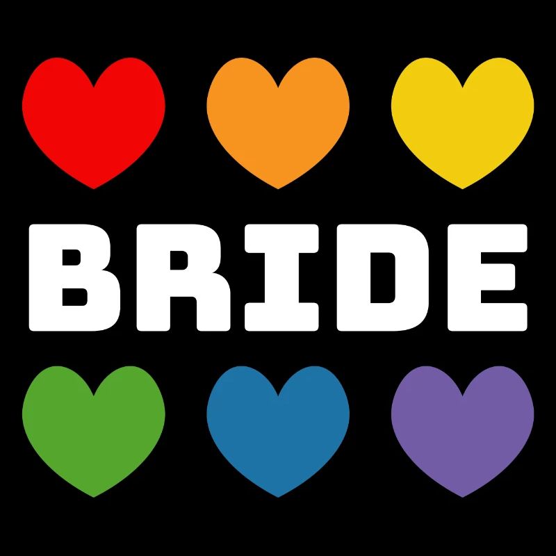 Rainbow heart Bride white