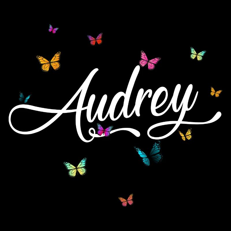 AUDREY - Mädchen Name mit bunten Schmetterlingen