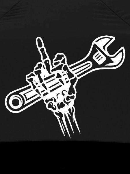 Bold Hand Holding Wrench Illustration
