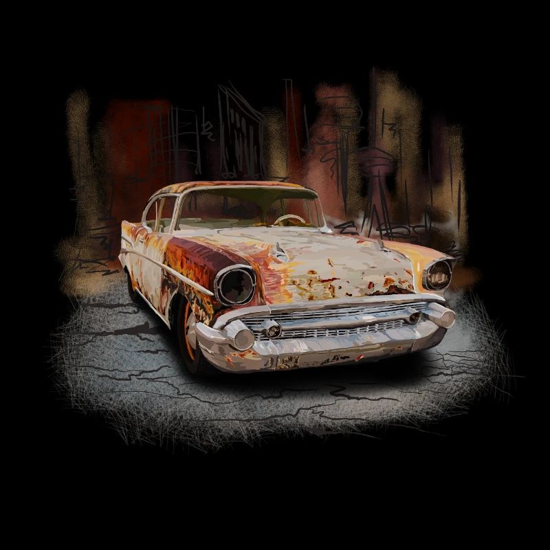 Rostiger Oldtimer Stadt Szene