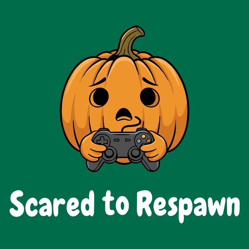 Pumpkin with Controller Scared to Respawn