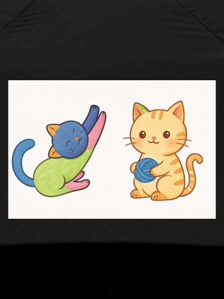 Playful Kitty and Yarn Duo