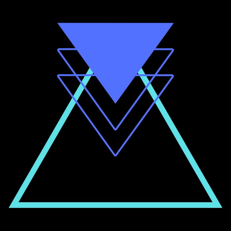 Triangle Blue Light Blue Abstract Geometric
