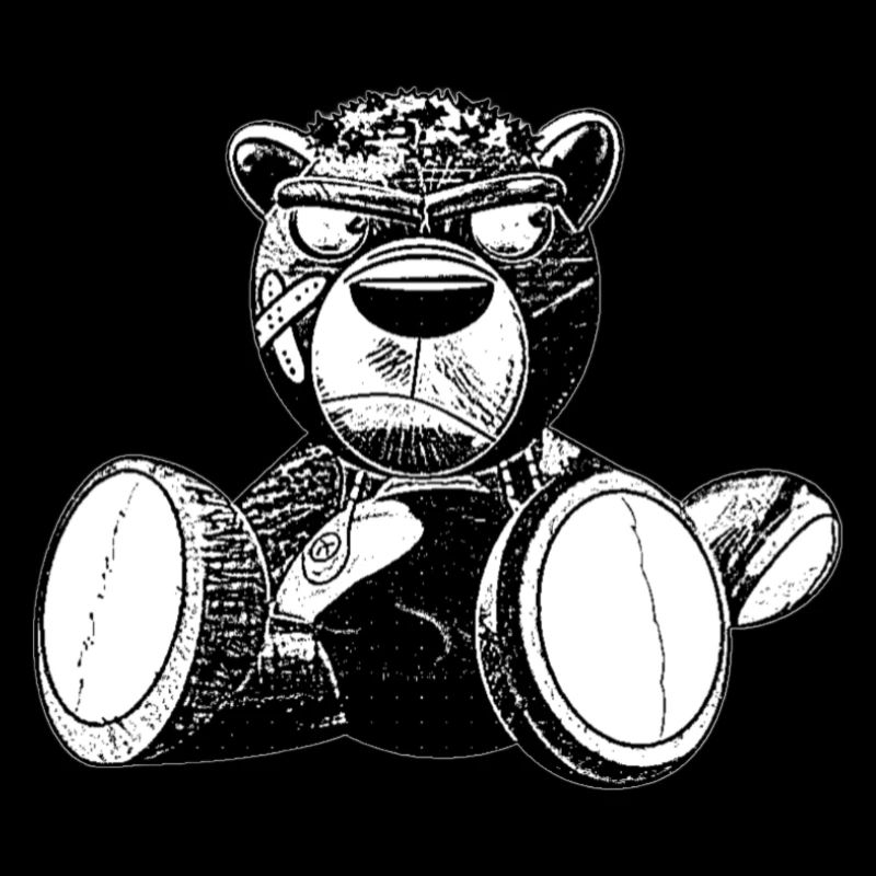 Creepy Teddy Noir & Blanc