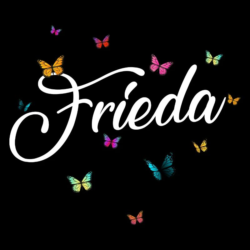 FRIEDA - Mädchen Name mit bunten Schmetterlingen