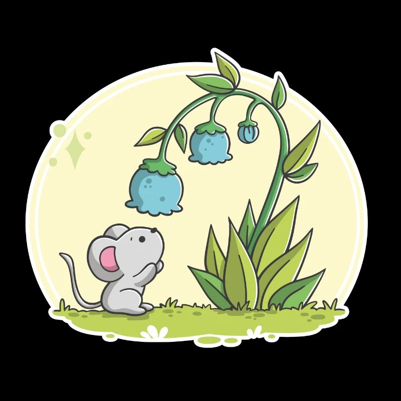 Souris mignonne regardant dans une fleur