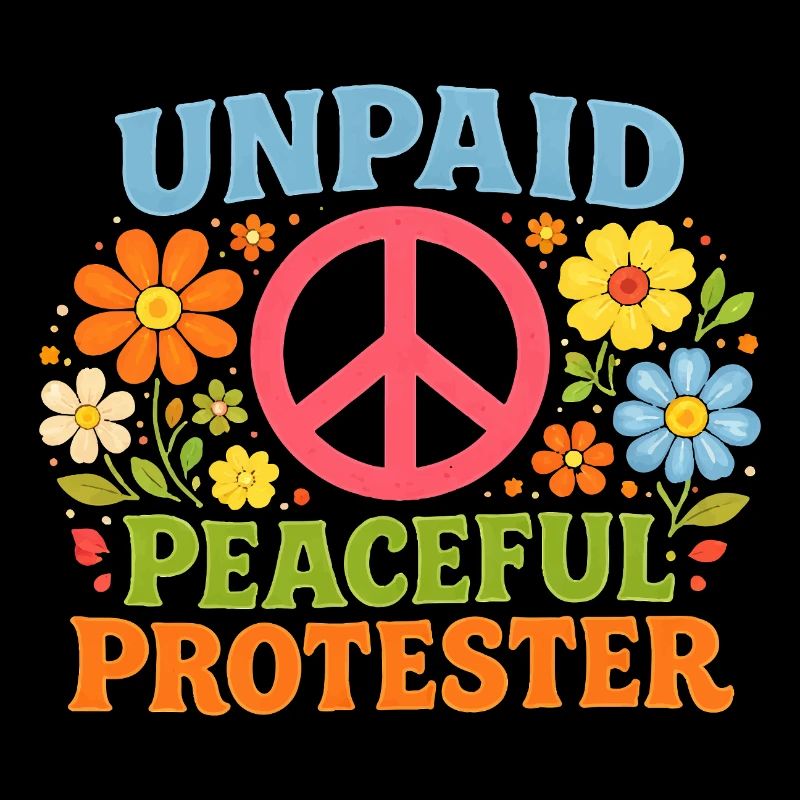 Unpaid Peaceful Protest Retro Flowers