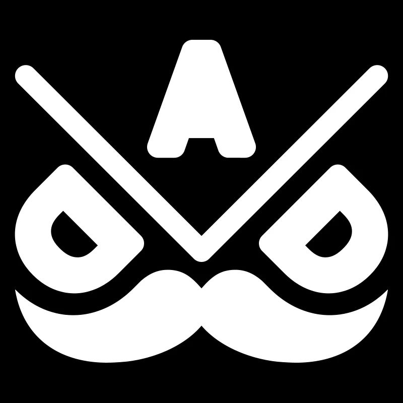 Geometrisches Schnurrbart-Emblem