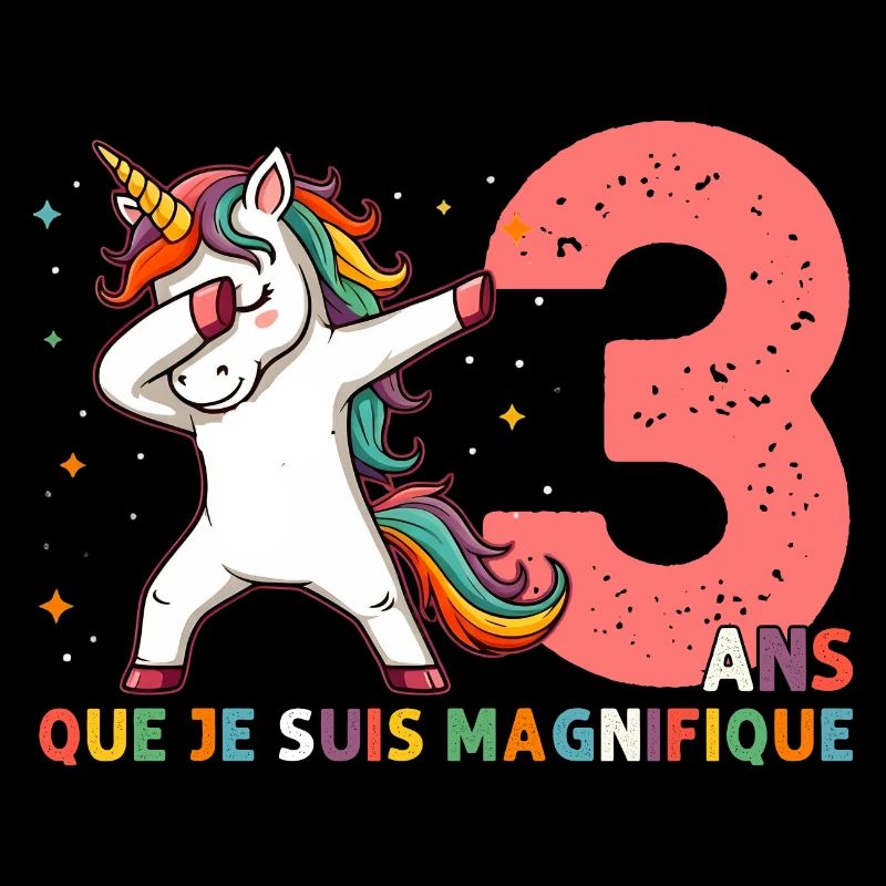 Licorne Dab Cadeau 3 Ème Anniversaire 3 Ans