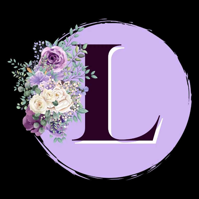 lettre L fleuris Couronne de fleurs