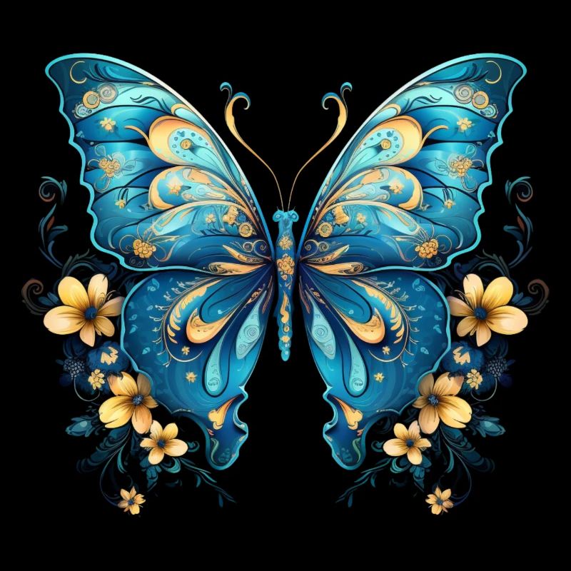 Beau papillon bleu