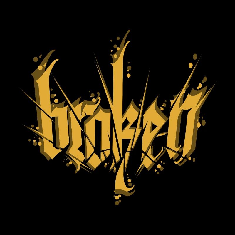 Broken Calligraphy Dark Lettering