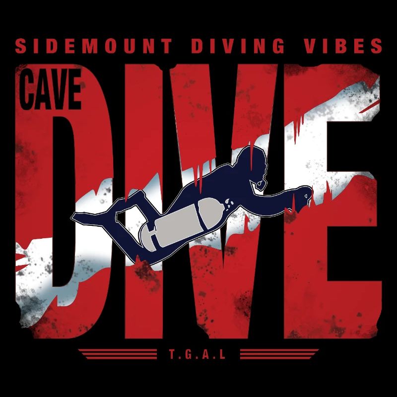 Diving Cave Diver Graphic