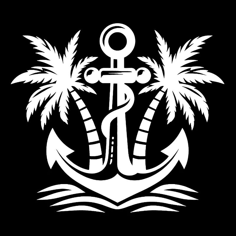 Anchor with palm tree logo