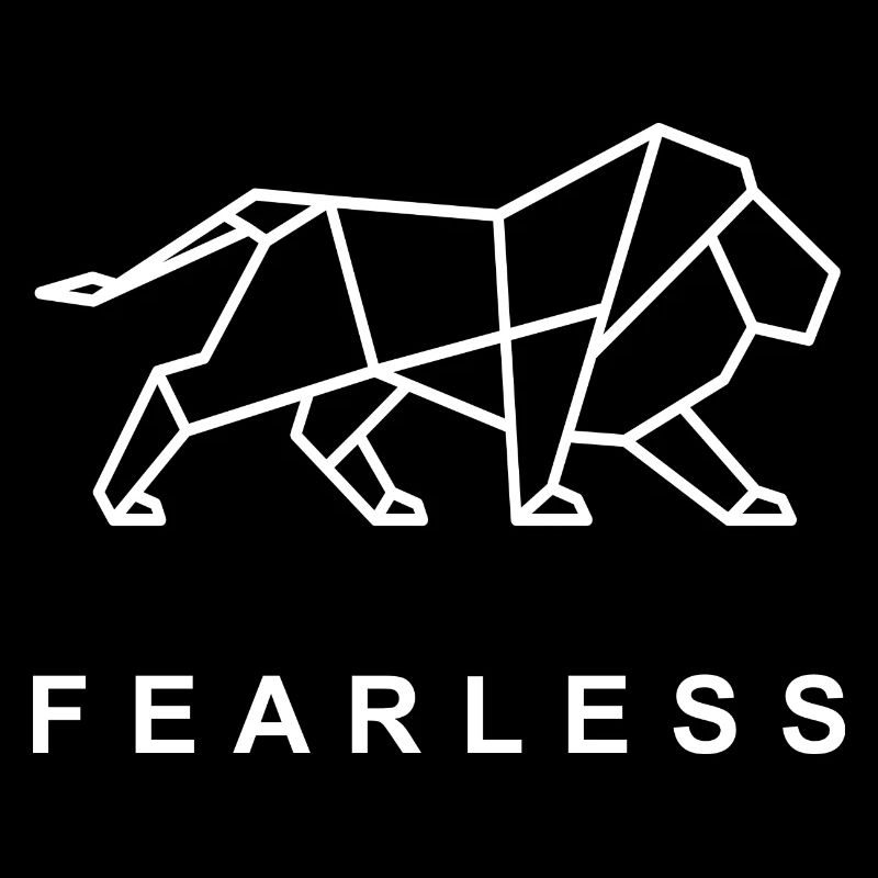 Logo du lion courageux Peur intrépide Leonard Prénom