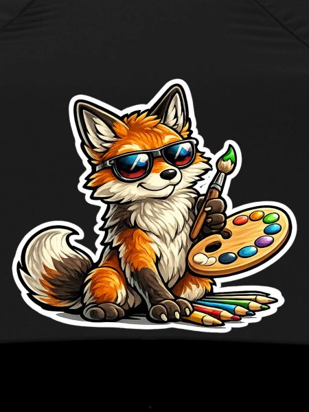 Naughty Fox Painter with Palette