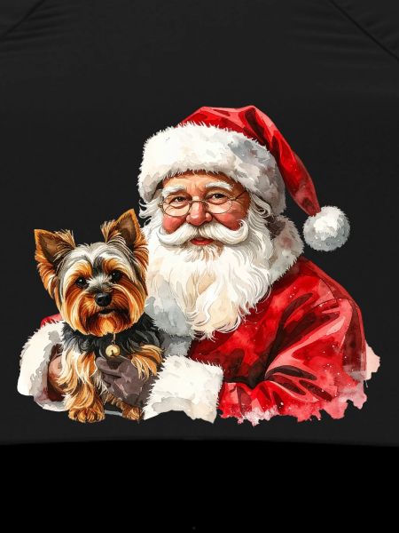 Weihnachtsmann- und Yorkshire Terrier-Kunst