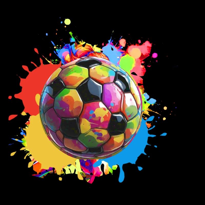 Fußball, Graffiti, bunt, Malerei, splash