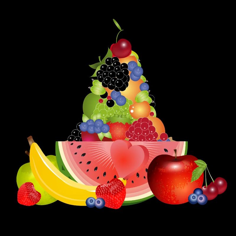 pyramide de fruits colorée avec pastèque