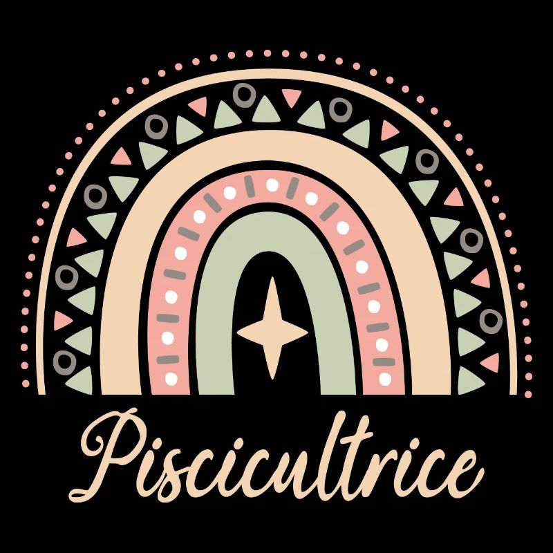 Cadeau Piscicultrice. Boho Rainbow piscicultrice.