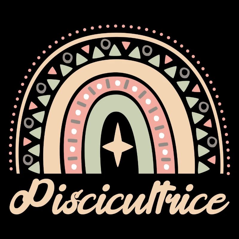 Cadeau Piscicultrice. Boho Rainbow piscicultrice.
