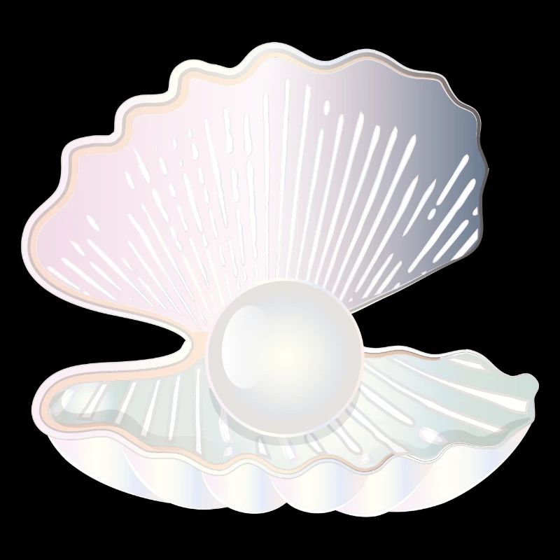 coquille ouverte irisée avec grosse perle