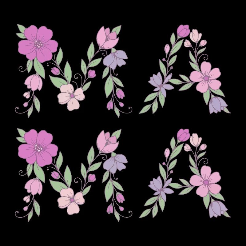 Mama Blumen Floral Schrift Beste Mutter Muttertag