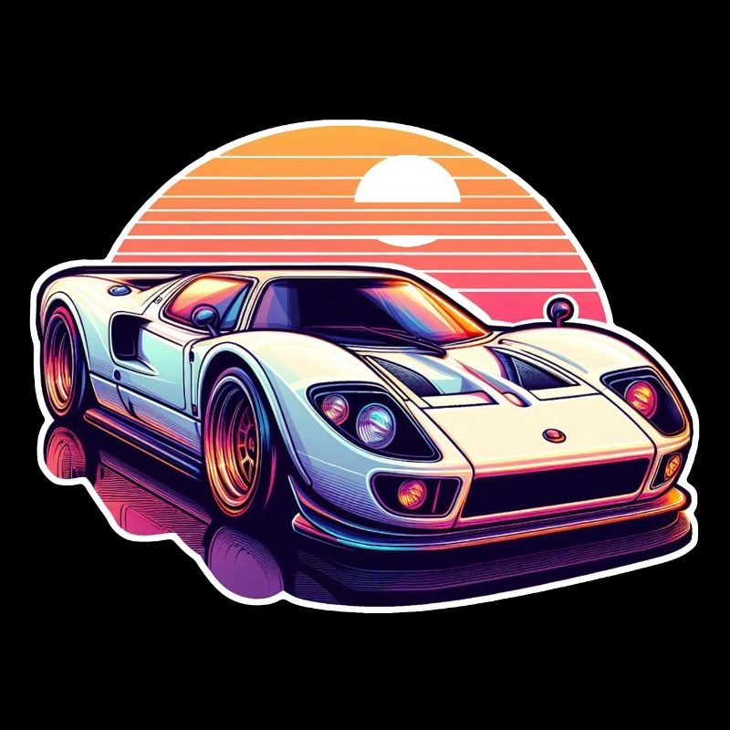 voiture vintage couché de soleil