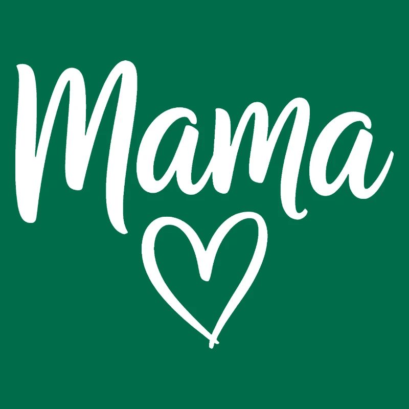 Mama Heart Script Logo