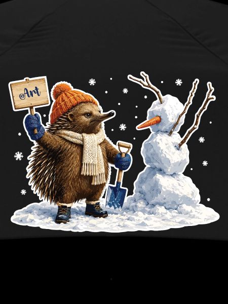 Echidna as snow artist