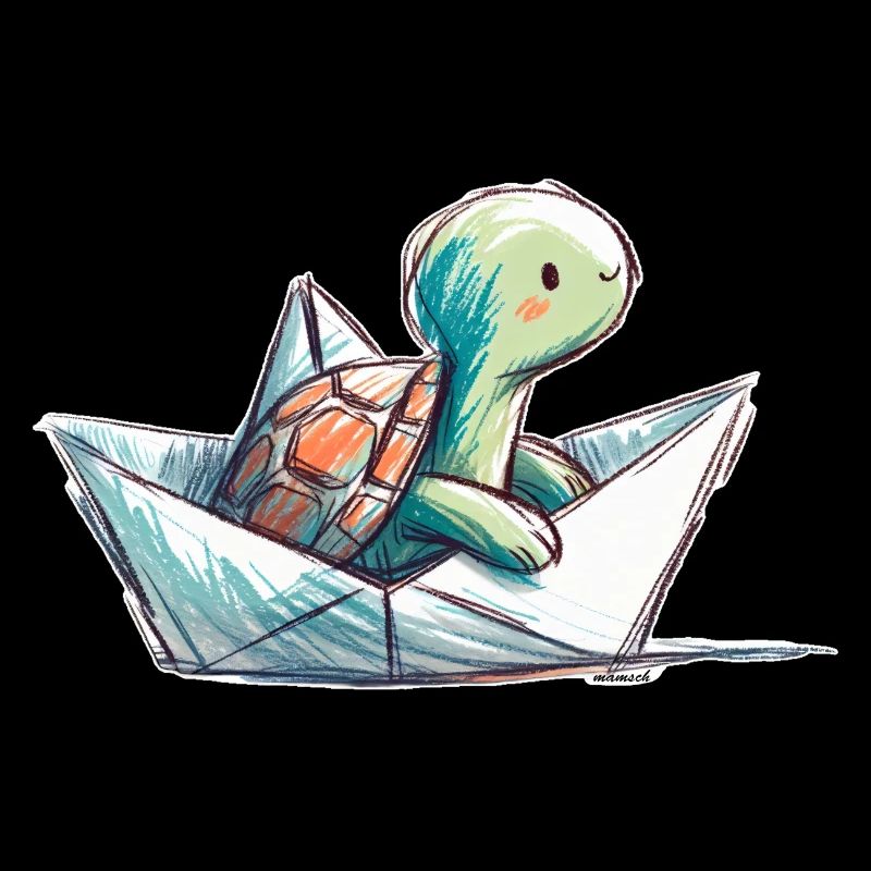 Turtle in paper boat