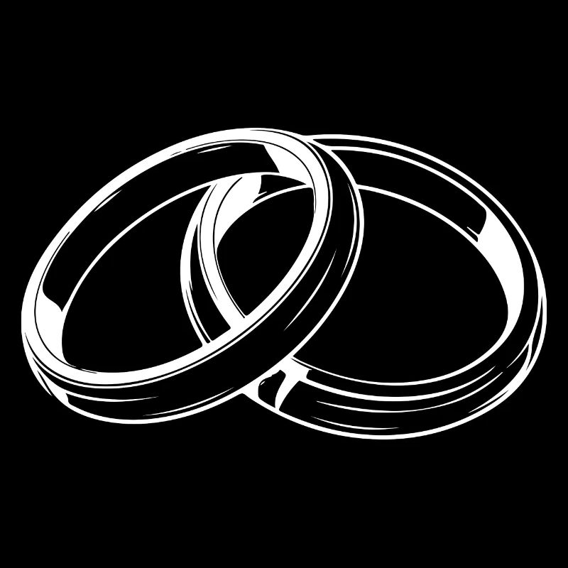 Wedding rings symbol silhouette wedding