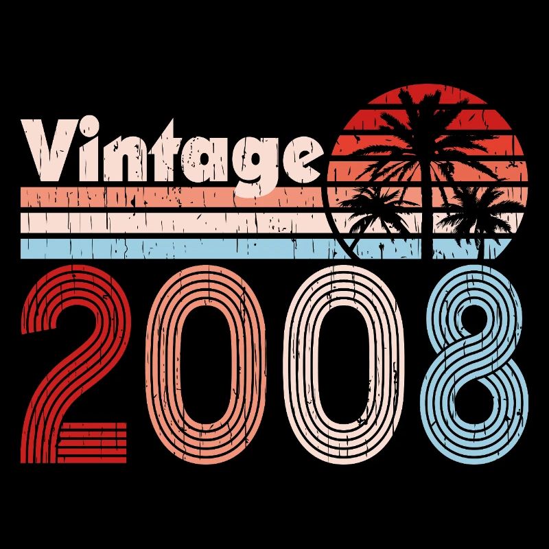 Vintage 2008 Palmen Retro Geburtstag