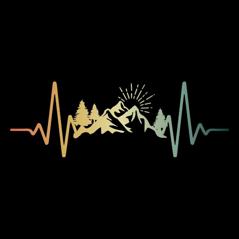 Heartbeat Mountains ECG Pulse