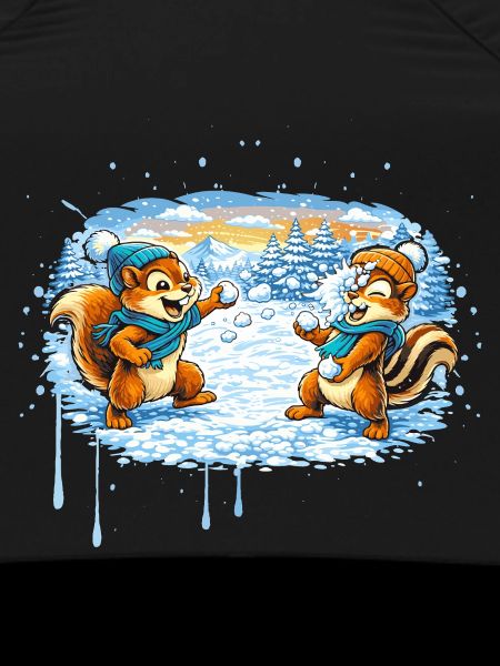 Funny snowball fight with chipmunks