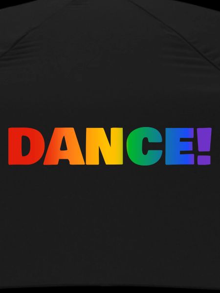 DANCE rainbow text