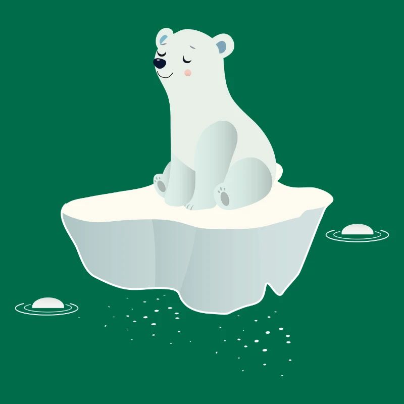 Träumender Eisbär auf einer Eisscholle