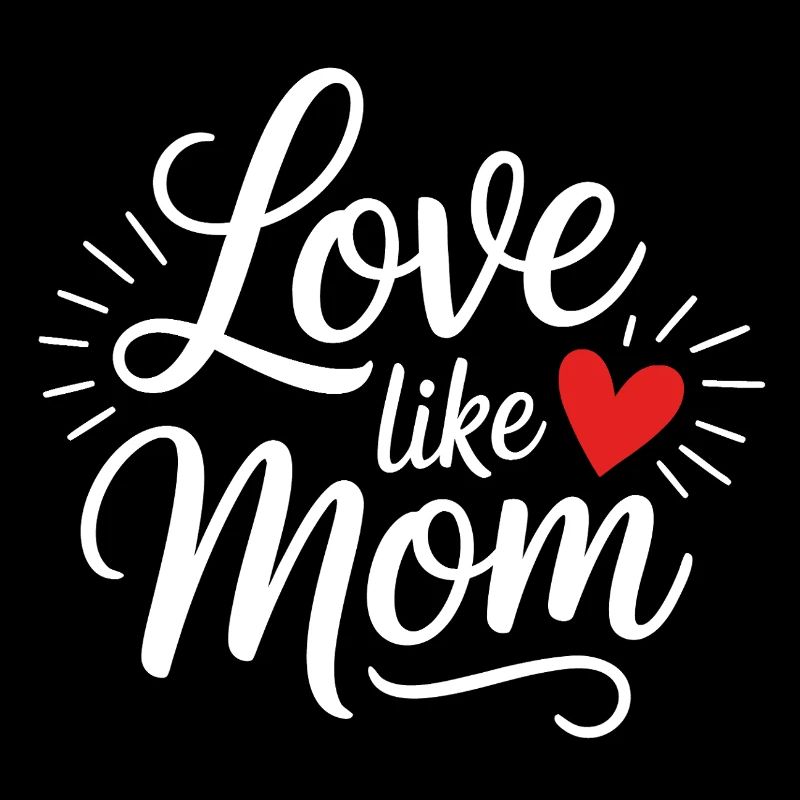 Amour comme maman lettrage coeur