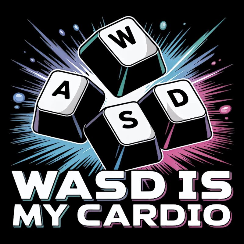 Clavier de jeu drôle WASD Mon Cardio Gamer