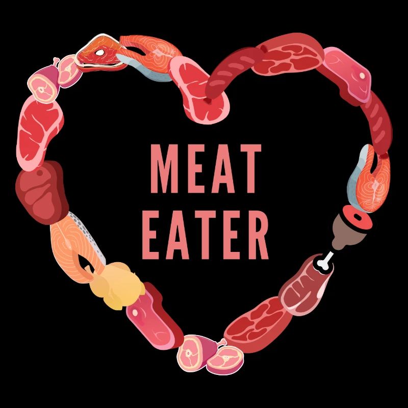 Meat Eater Design Meat Fish Sausage Heart