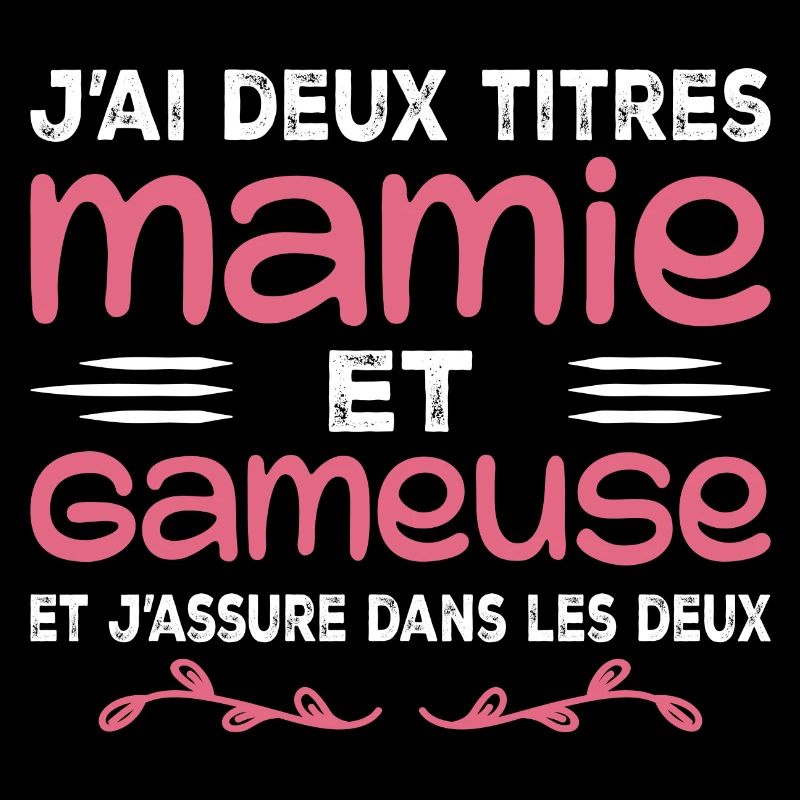 Zwei Titel Granny Gameuse | Geek | Großmutter
