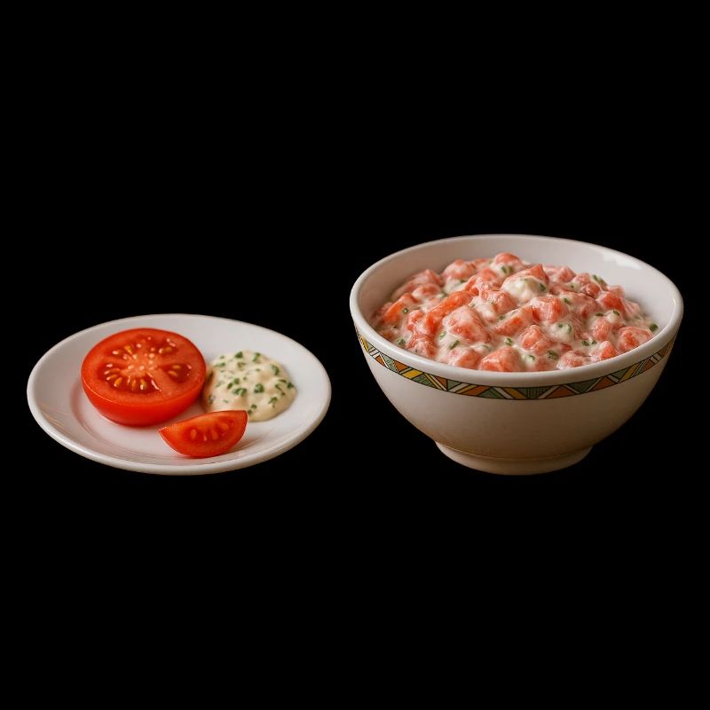 Salade de tomates avec crème sure