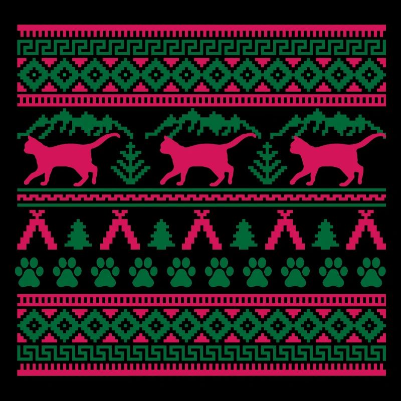 Chat de Noël Pull de Noël moche cadeau