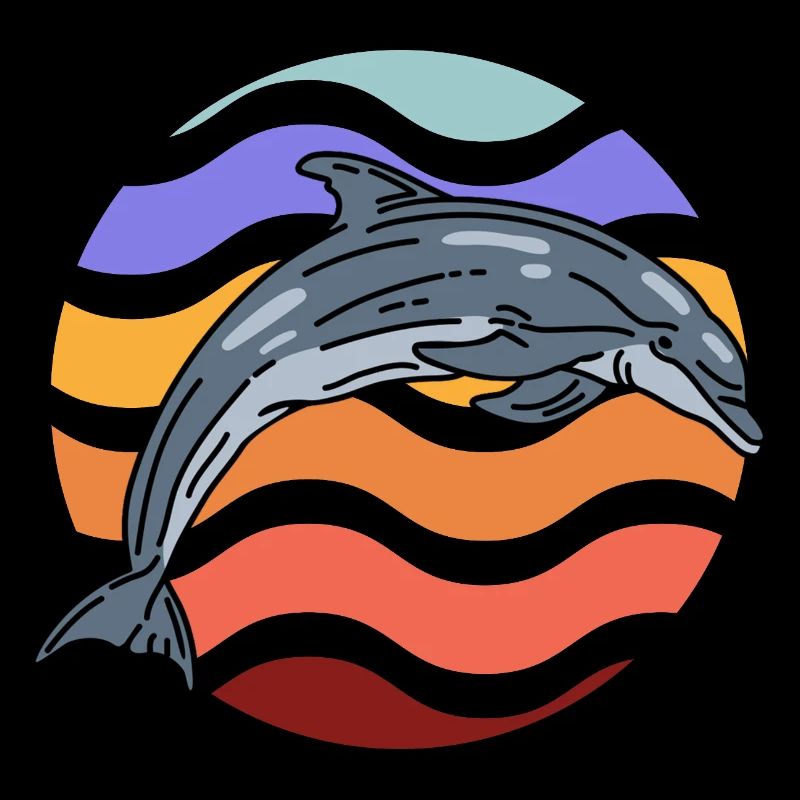 Dolphin in wave pattern