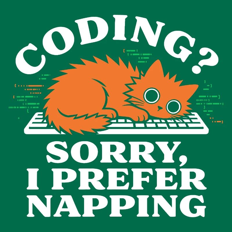 Coding? Sorry, I Prefer Napping Funny Cat